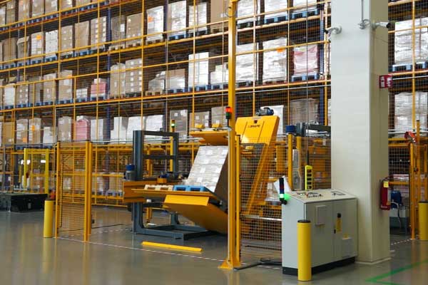 Automated depalletizer pallet changer system in a warehouse