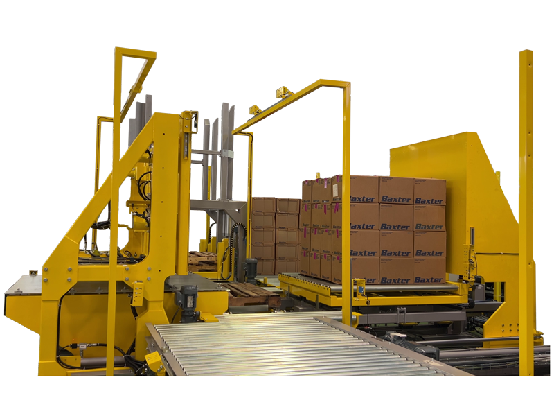 Automatic Push and Pull System for efficient palletless load transfer onto wooden pallets