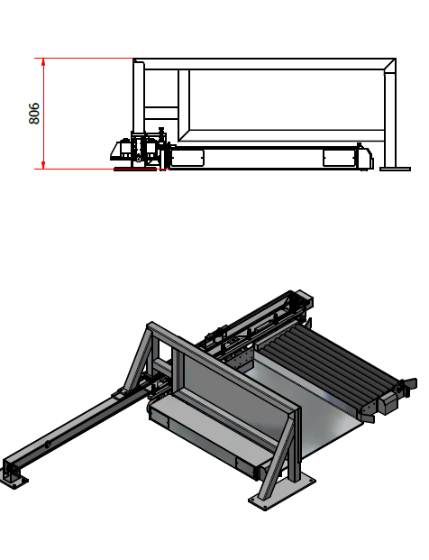 Industrial layout of Eagle Mover stationary pallet changer system for automated pallet transfer and handling